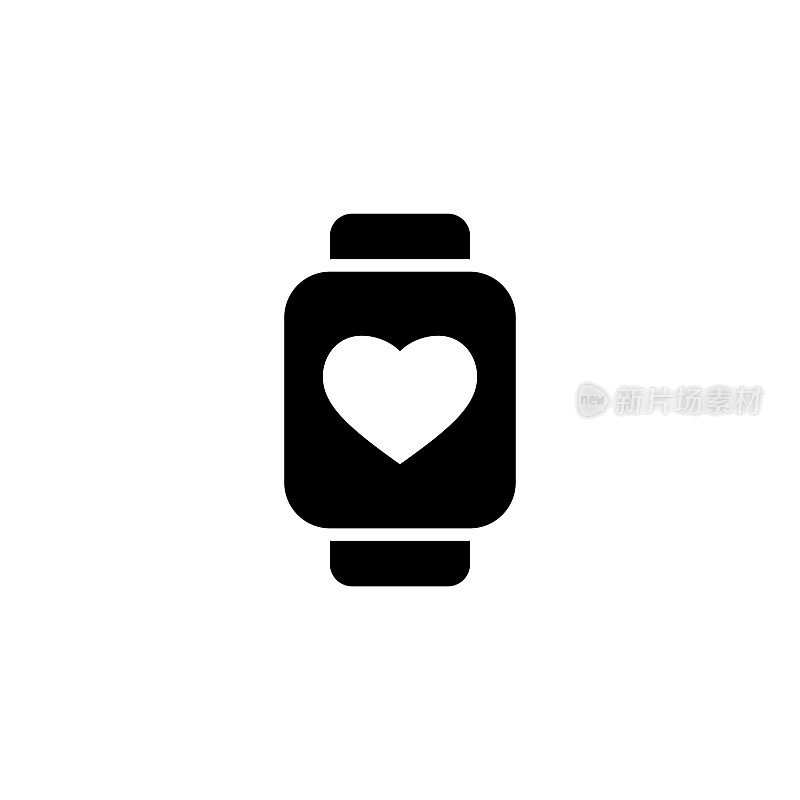 健康跟踪智能手表图标设计与可编辑的笔画。适合网页，移动应用，UI, UX和GUI设计。
